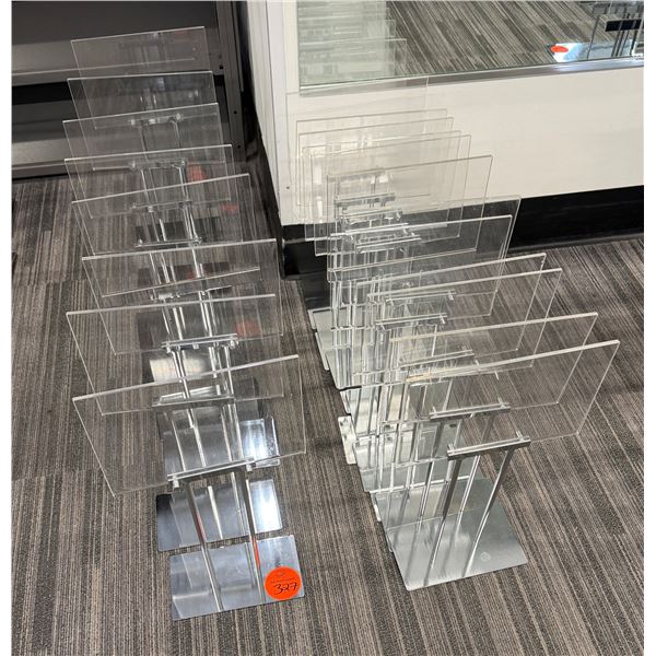 Multiple Clear Acrylic Display Stands w/ Metallic Bases