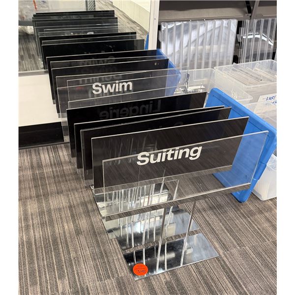 Multiple Clear Acrylic Display Stands w/ Metallic Bases  34" x 22"H