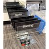 Image 1 : Multiple Clear Acrylic Display Stands w/ Metallic Bases  34" x 22"H