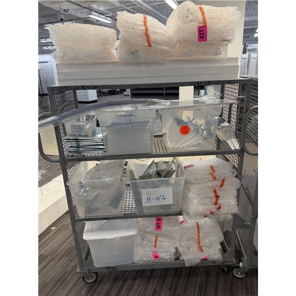 Contents of Cart: Multiple Clear Acrylic Display Tops, Wrap, etc Misc Sizes (cart not included)