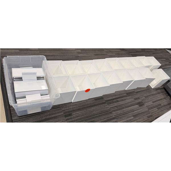 Qty 16 White Cubes 9" x 9" x 9"H & Bin Misc Displays