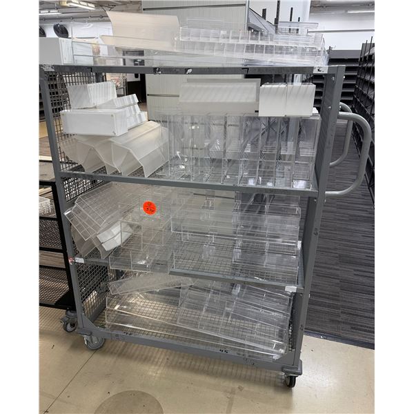 Contents of Cart: Multiple Clear Acrylic Displays, Organizer Displays, etc Misc Sizes (cart not incl