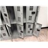 Image 12 : Penco Vangaurd Storage Locker Wall w/ 45 Compartments 15" x 10" x 23"H each & Digital Locks (content