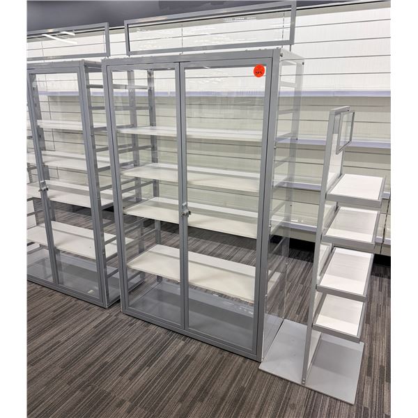 Display Cabinet w/ Interior Shelves & Clear Glass Locking Doors 48" x 21" x 78"H