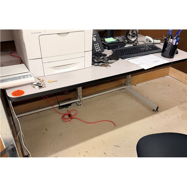 Rectangular Table on Metal Legs 60" x 30" x 30"H (contents not included)