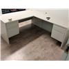 Image 2 : White L-Shaped Desk w/ 4-Drawers 66" x 78" x 24"W