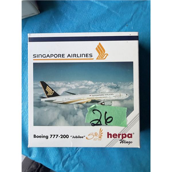 HERPA WINGS SINGAPORE AIRLINES BOEING 777-200 "JUBILEE" DIECAST MODEL AIRPLANE