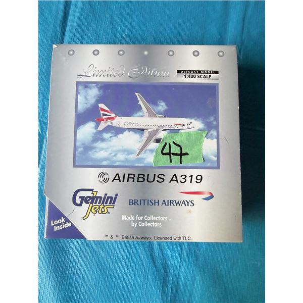 GEMINI JETS BRITISH AIRWAYS AIRBUS A319 1:400 SCALE DIECAST MODEL AIRPLANE