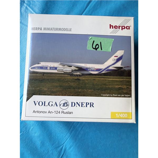 HERPA VOLGA DNEPR ANTONOV AN-124 RUSLAN 1:400 DIECAST MODEL AIRPLANE