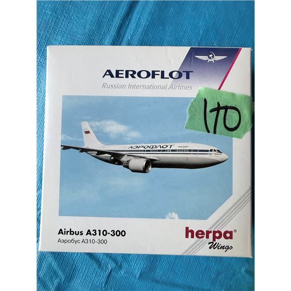 HERPA WINGS AEROFLOT AIRBUS A310-300 DIECAST MODEL AIRPLANE