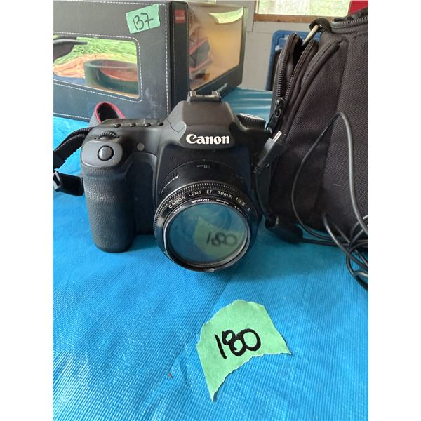 CANON DSLR CAMERA LOT WITH LENS, CHARGER, BATTERY AND BAG