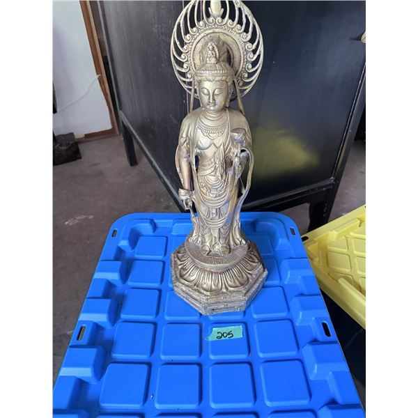 GUANYIN ( KANNON BODHISATTVA STATUE HEAVY CAST BRASS