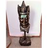 Image 1 : DECORATIVE BODHISATTVA HEAD SCULPTURE ON STAND 102 CM TALL