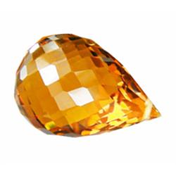24.7ct Briolette Cut Madeira Citrine Appraisal Estimate $4940 (GEM-19185B)