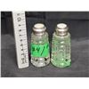 Image 2 : 1930’s Crystal S&P Shakers w/Sterling Silver Tops, Mother of Pearl Caps, Made in Czechoslov