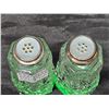 Image 3 : 1930’s Crystal S&P Shakers w/Sterling Silver Tops, Mother of Pearl Caps, Made in Czechoslov