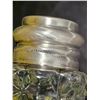 Image 4 : 1930’s Crystal S&P Shakers w/Sterling Silver Tops, Mother of Pearl Caps, Made in Czechoslov