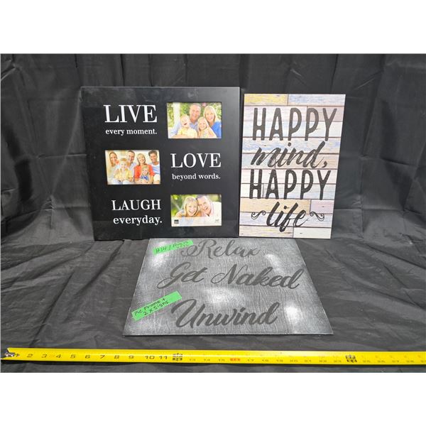 (2) Signs, “Live… Love… Laugh” Picture Frame