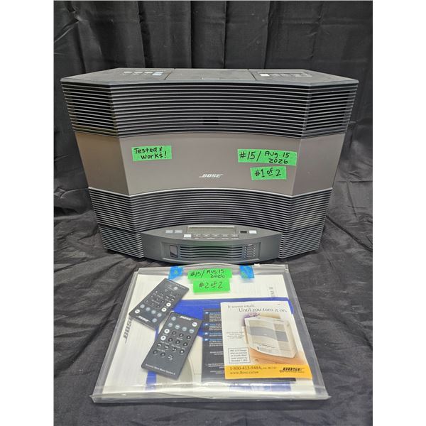 Bose Acoustic Wave Music System II & 5-Disc Multi-disc Changer w/Manual & Remotes