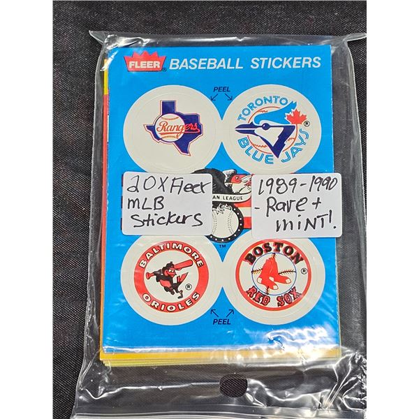 (20) 1989-1990 Fleet MLB Stickers – Rare/Mint