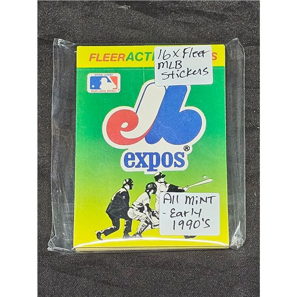 (16) 1990’s Fleer MLB Stickers – Mint