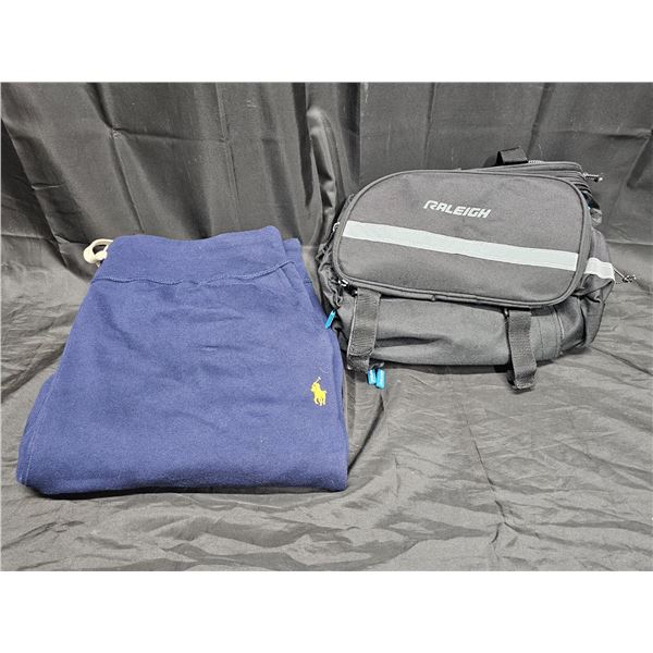 Ralph Lauren Polo XXL Sweatpants & New Raleigh Bike Bag