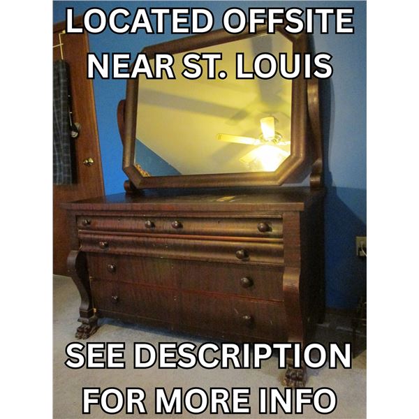 *OFFSITE* Antique Claw Foot Dresser - SEE DESC.