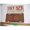 Image 1 : 1941 & 1975 Saskatchewan License Plates