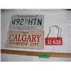 Image 1 : Lot of 3 License Plates – Sask, Alberta, NFLD