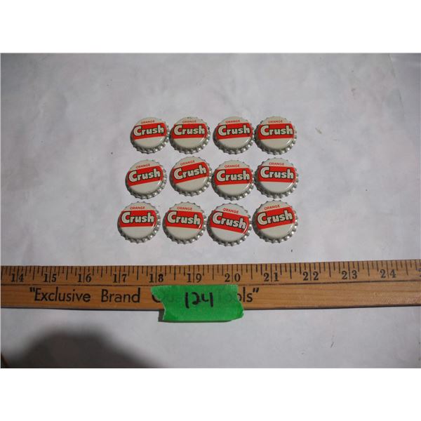(12) NOS Vintage Unused Orange Crush Cork Bottle Caps