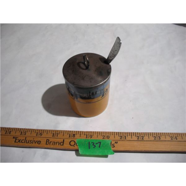 Vintage Ceramic Sugar Bowl w/ Spoon
