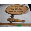 Image 1 : Vintage Wooden Spigot & Wall Hanging