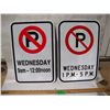 Image 1 : (2) Unused Reflective Aluminum “No Parking” Signs – 12x18”