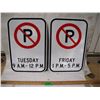 Image 1 : (2) Unused Reflective Aluminum “No Parking” Signs – 12x18”