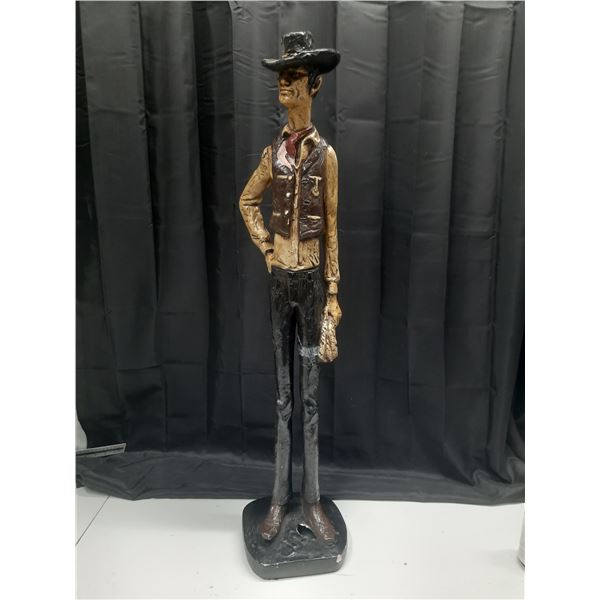 Vintage 3-foot tall "Stretch" cowboy sculpture produced by Austin Productions. (Broken/Damaged - See