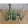 Image 1 : Vintage 6 Green Coca-Cola Glass. (2 Different Designs)