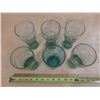 Image 2 : Vintage 6 Green Coca-Cola Glass. (2 Different Designs)