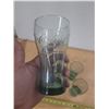 Image 3 : Vintage 6 Green Coca-Cola Glass. (2 Different Designs)