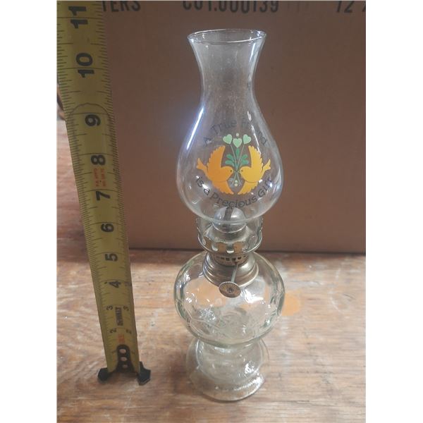 Vintage Glass Oil Lamp.