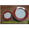 Image 1 : Mantles Regent Red white porcelain dinner plate made in China (8 Large Plate and 4 Small Plate)