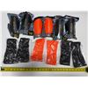 Image 1 : Set of six pairs soccer/football protective shin guards and corresponding matching compression calf 