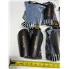 Image 4 : Set of six pairs soccer/football protective shin guards and corresponding matching compression calf 