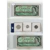Image 1 : (2) 1967 centennial of Canadian confederation bills and (3) 1967 silver coins ( 5, 10, 25 cents)