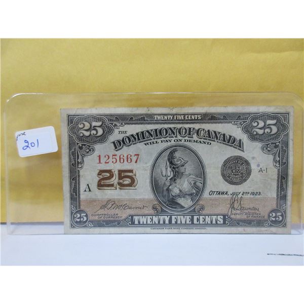 1923 dominion of Canada shinplaster