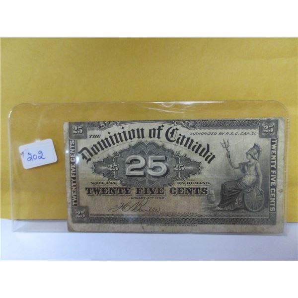 1900 dominion of Canada shinplaster