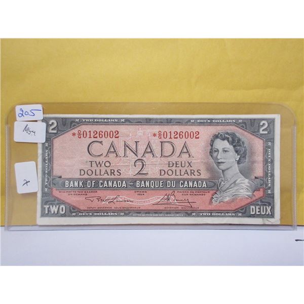 1954 Canadian $2 replacement bill
