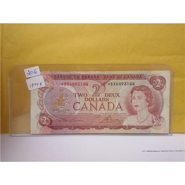 1974 Canadian $2 bill