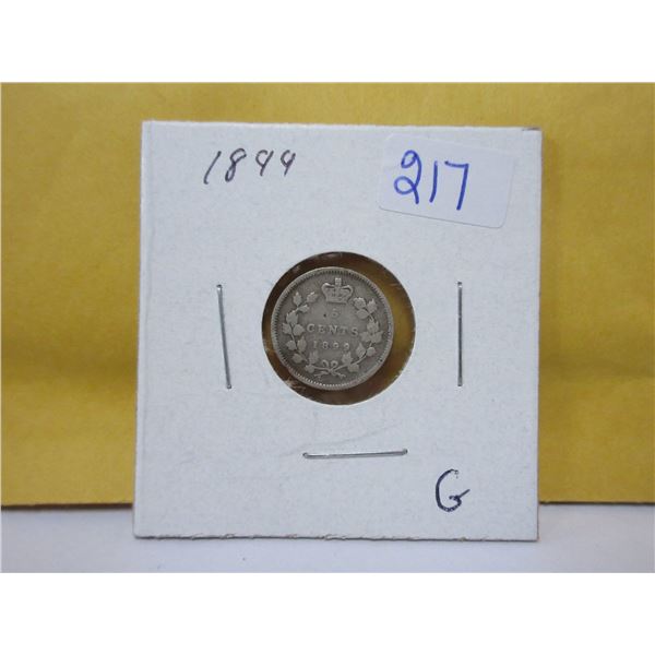 1899 Canadian silver 5 cents