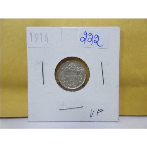 1914 Canadian silver 5 cents