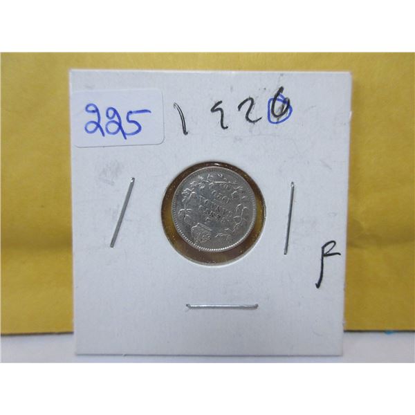 1920 Canadian silver 5 cents